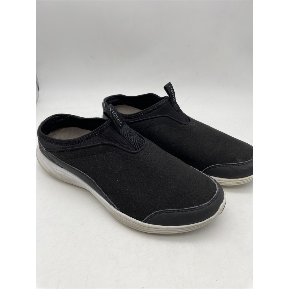 Vionic Adell Black Suede‎ Comfort Slip-on Flat Shoe Women's sizes 9.5